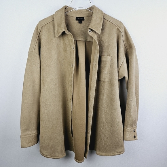 J. Jill Wearever Collection Tan Faux Suede Shirt Shacket, size XL - Picture 8 of 10